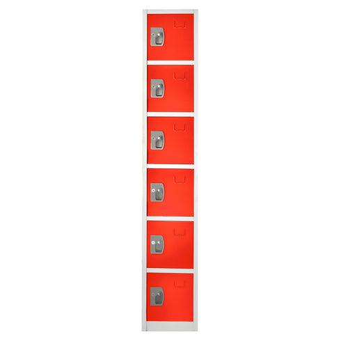 Adir Office ADI629-206-RED, 72 in. H x 12 in. W 6-Compartment Steel Storage Locker-cityfoodequipment.com