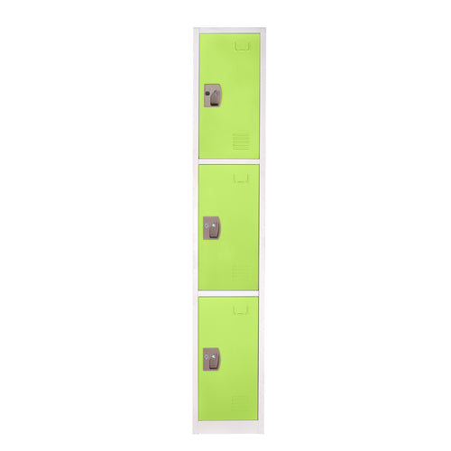 Adir Office ADI629-203-GRN, 72 in. H x 12 in. W Triple-Compartment Steel Storage Locker-cityfoodequipment.com