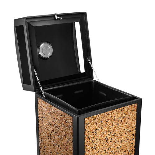 Alpine Industries ALP472-40-STO, Rugged 40-Gallon All-Weather Trash Containers with Stone Panels and Ash Tray-cityfoodequipment.com