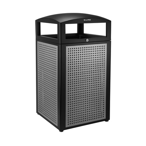 Alpine Industries ALP471-40-SIL, Rugged 40-Gallon All-Weather Trash Containers with Steel Panels-cityfoodequipment.com