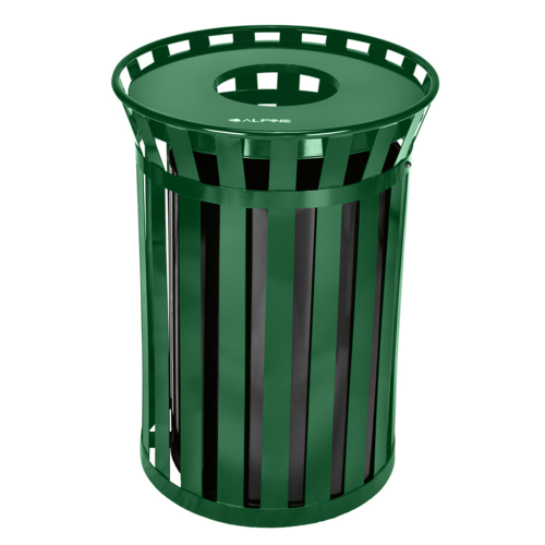 Alpine Industries ALP479-38-GRN, Outdoor Metal Waste Receptacle - 38 Gallon Green-cityfoodequipment.com