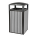 Alpine Industries ALP471-40-WD-GRY, 40-Gallon Outdoor Trash Container with Slatted Recycled Plastic Panels - Grey-cityfoodequipment.com
