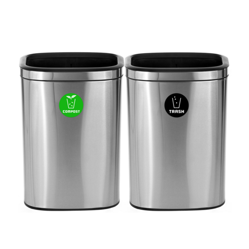 Alpine Industries ALP470-40L-CO-T, 10.5 Gal 2-Stream Compost Trash Station-cityfoodequipment.com