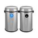 Alpine Industries ALP470-65L-1-R-T, 17 Gallon Stainless Steel Indoor Recycling Receptacle and Trash Compost with Swivel Lid-cityfoodequipment.com