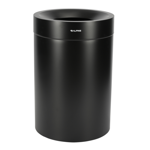 Alpine Industries ALP475-50-BLK, 50 Gallon Stainless Steel Trash Can (Black)-cityfoodequipment.com