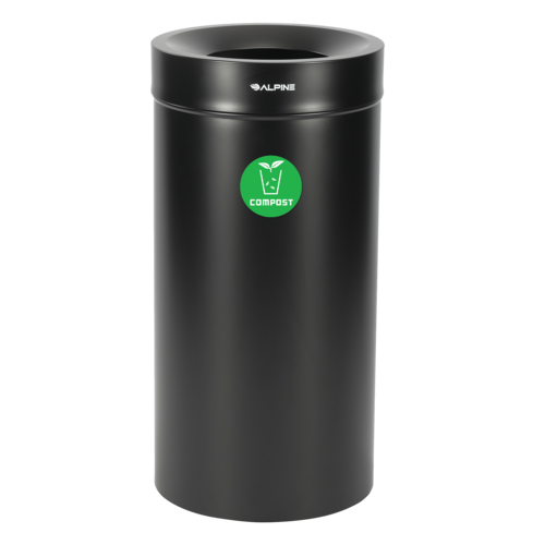 Alpine Industries ALP475-27-BLK-CO, 27 Gallon Stainless Steel Compost Can (Black)-cityfoodequipment.com