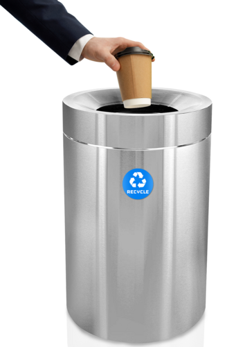 Alpine Industries ALP475-50-R, 50 Gallon Stainless Steel Recycling Can-cityfoodequipment.com