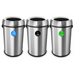 Alpine Industries ALP470-65L-R-T-CO, 17 Gallon Stainless Steel Open Top Recycling, Trash and Compost Station-cityfoodequipment.com