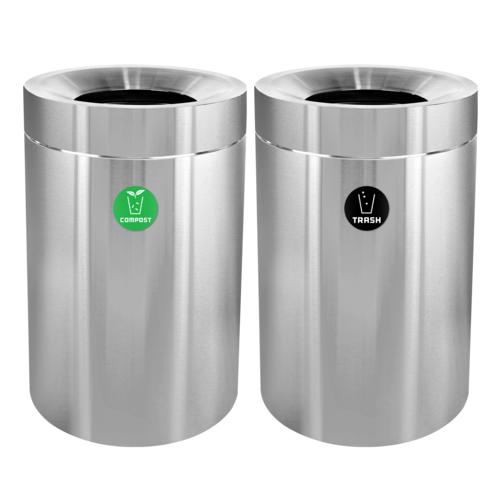 Alpine Industries ALP475-50-CO-T, 50 Gallon Stainless Steel Compost Bin and Trash Can-cityfoodequipment.com