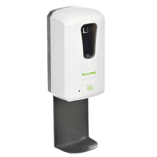 Alpine Industries ALP430-F-T, Automatic Hands-Free Foam Hand Sanitizer/Soap Dispenser with Drip Tray, 1200 mL, White-cityfoodequipment.com