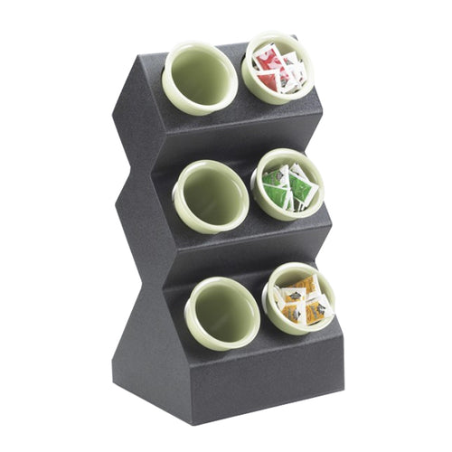Cal-Mil 1016-6 20" 3 Section Cylinder Display - Plastic, Black-cityfoodequipment.com