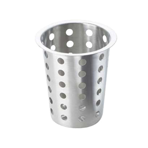 Cal-Mil 1017-39 4 1/2" Round Perforated Flatware Cylinder - 5 1/2"H, Stainless-cityfoodequipment.com