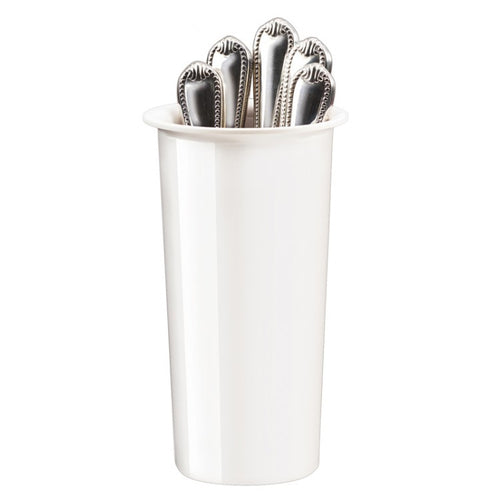 Cal-Mil 1017-8-15 4 1/2" Round Flatware Cylinder - 8"H, Melamine, White-cityfoodequipment.com