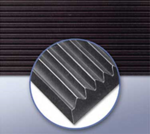 Cactus Mat 1050R-C3 Corrugated Switchboard Runner - 3' x 75', Rubber, Black-cityfoodequipment.com