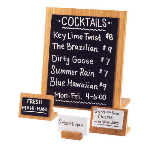 Cal-Mil 1103-811-12 Tabletop Menu Card Holder w/ Acrylic Insert - 8 1/2"W x 11"H, Bamboo Base-cityfoodequipment.com