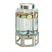 Cal-Mil 1111-55 2 Gallon Hexagon Glass Beverage Dispenser w/ Ice Chamber - Silver Stainless Steel Base-cityfoodequipment.com