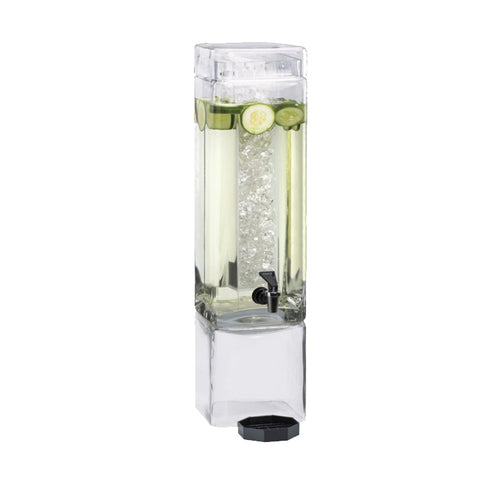Cal-Mil 1112-3A 3 gal Beverage Dispenser w/ Ice Tube - Plastic Container, Clear Base-cityfoodequipment.com