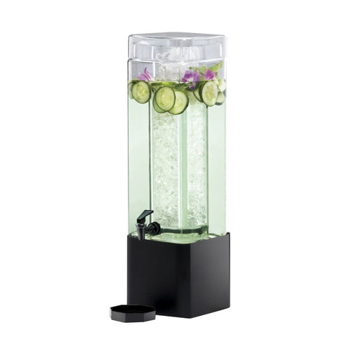 Cal-Mil 1112-3A-13 3 gal Beverage Dispenser w/ Ice Tube - Plastic Container, Black Base-cityfoodequipment.com