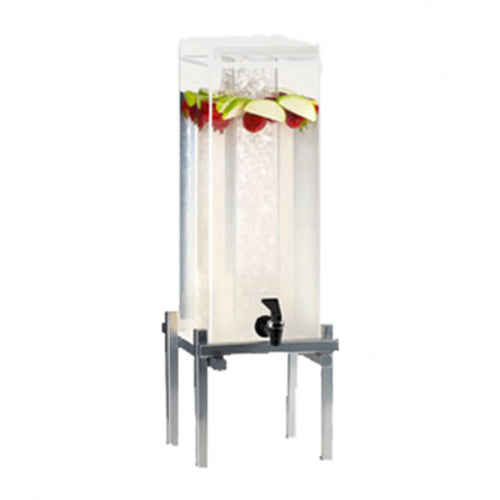 Cal-Mil 1132-3-74 3 gal Beverage Dispenser w/ Ice Tube - Plastic Container, Silver Base-cityfoodequipment.com
