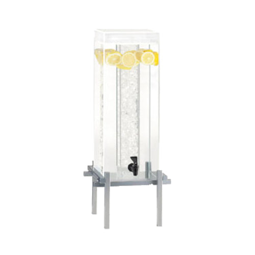 Cal-Mil 1132-5-74 5 gal Beverage Dispenser w/ Ice Tube - Plastic Container, Silver Base-cityfoodequipment.com