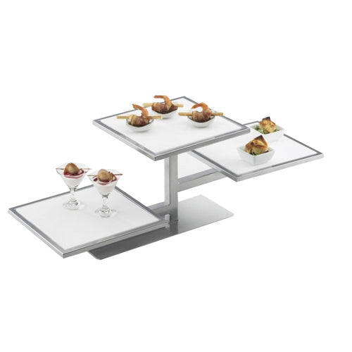 Cal-Mil 1140-74 3 Tier Square Riser Frame Only - 32 1/4x13x10 1/2", Silver-cityfoodequipment.com