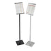 Cal-Mil 1153-46-74 46" Freestanding Sign Display Stand - 8 1/2" x 11" Frame, Metal, Silver-cityfoodequipment.com