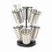 Cal-Mil 1227-13 6 Ring Cutlery Holder w/ Revolving Black Base, 12 x 15 1/4" High-cityfoodequipment.com