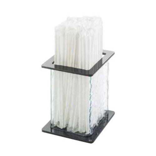 Cal-Mil 1228-4 1 Compartment Straw Holder - 4 3/4" x 4 3/4" x 5 1/2", Clear-cityfoodequipment.com
