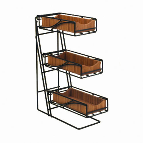 Cal-Mil 1235-13-60 Condiment Organizer w/ (3) Bins - Black-cityfoodequipment.com