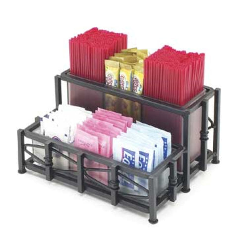 Cal-Mil 1252 Rectangular 6 Compartment Condiment Jar Display - Clear/Black-cityfoodequipment.com