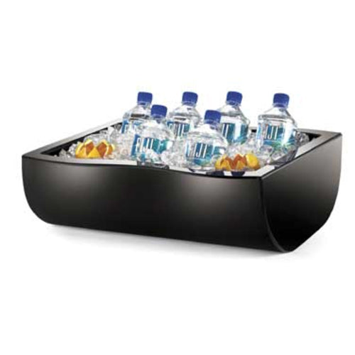 Cal-Mil 1256-13 Rectangular Cooling Tub - 20"L x 15"W x 6 1/2"H, Acrylic, Black-cityfoodequipment.com