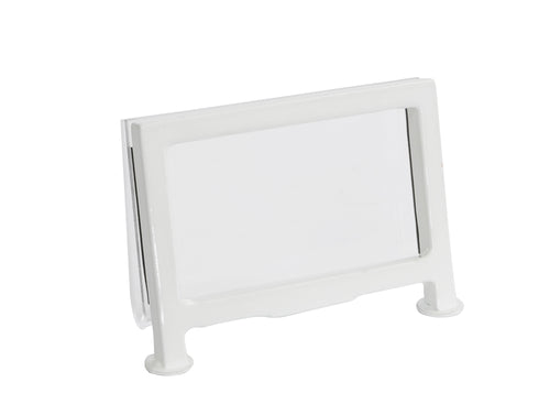 Cal-Mil 1262-15 Tabletop Menu Card Holder - 3 1/2" x 2", Acrylic/White Iron Frame-cityfoodequipment.com