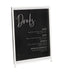Cal-Mil 1264-15 Tabletop Sign Holder - 8 1/2" x 11", Acrylic/White Iron Frame-cityfoodequipment.com