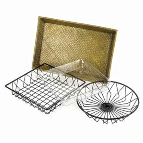 Cal-Mil 1291TRAY Rectangular Display Basket - 18" x 12", Wire, Black-cityfoodequipment.com
