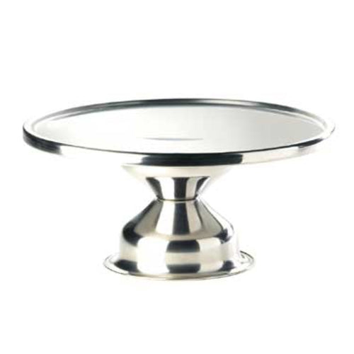 Cal-Mil 1308 Stainless Steel Cake Stand, 12" Diameter x 7" High-cityfoodequipment.com