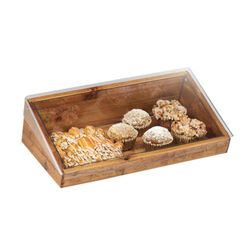 Cal-Mil 1332-12-99 Pastry Display Bin w/ Hinged Lid - 20" x 11", Wood-cityfoodequipment.com