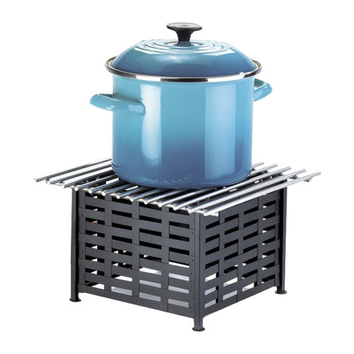 Cal-Mil 1361-12 Lattice Style Square Chafer Alternative, 12" x 12 x 7 1/2" H, Black-cityfoodequipment.com