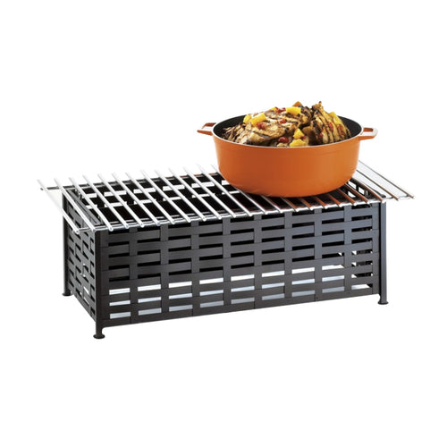 Cal-Mil 1361-22 Lattice Style Chafer Alternative, 22" x 12" x 7 1/2" H, Black-cityfoodequipment.com