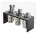 Cal-Mil 1425-3-96 3 Compartment Flatware Cylinder Holder - 16"L x 5 1/2"W x 6"H, Wood, Black-cityfoodequipment.com