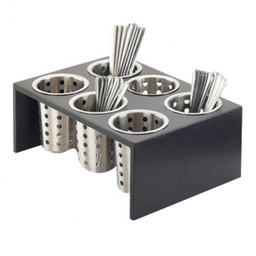 Cal-Mil 1425-6-96 6 Compartment Flatware Condiment Display - Midnight Bamboo-cityfoodequipment.com