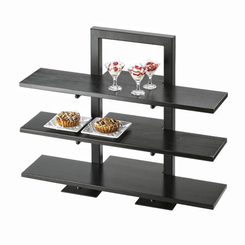 Cal-Mil 1449-96 Rectangular Shelf for 1464 & 1467 Display Risers - 32"W x 11 1/2"D, Midnight Bamboo-cityfoodequipment.com