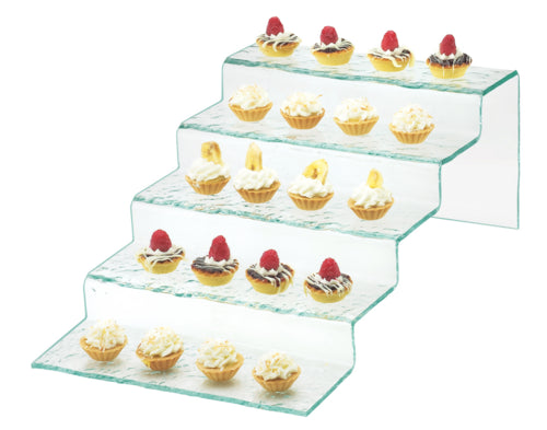 Cal-Mil 1463 5 Tier Glacier Riser - 11 1/2"L x 20"W x 7"H, Glass-cityfoodequipment.com