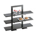 Cal-Mil 1464-13 1 Piece Riser Frame Only w/ 3 Tiers, 18 x 11 x 25" High, Black-cityfoodequipment.com