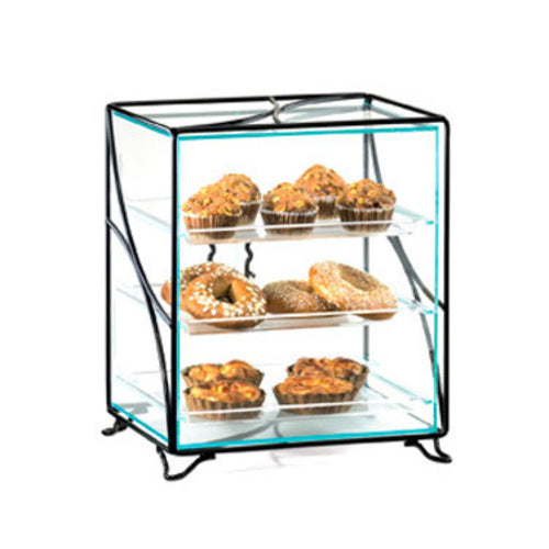 Cal-Mil 1501-13 Display Case w/ (3) 10 x 14" Tray, 16 x 12 x 19" H, Black Wire-cityfoodequipment.com