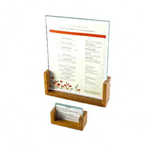 Cal-Mil 1510-411-60 Tabletop Menu Card Holder - 4" x 11", Bamboo-cityfoodequipment.com