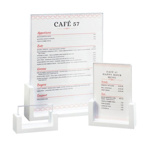 Cal-Mil 1510-46-15 Tabletop Menu Card Holder - 4" x 6", Bamboo, White-cityfoodequipment.com