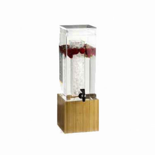 Cal-Mil 1527-1-60 1 1/2 gal Beverage Dispenser w/ Ice Tube - Plastic Container, Bamboo Base-cityfoodequipment.com