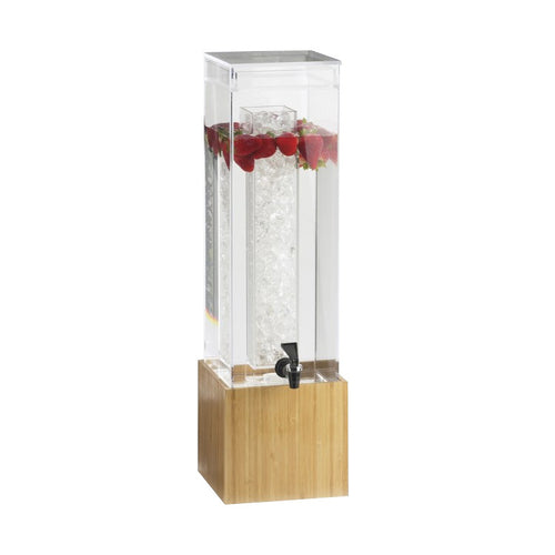 Cal-Mil 1527-1INF-60 1 1/2 gal Beverage Dispenser w/ Infuser - Plastic Container, Bamboo Base-cityfoodequipment.com