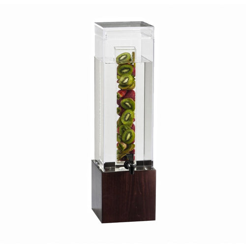 Cal-Mil 1527-3INF-52 3 gal Beverage Dispenser w/ Infuser - Plastic Container, Dark Wood Base-cityfoodequipment.com