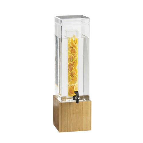 Cal-Mil 1527-3INF-60 3 gal Beverage Dispenser w/ Infuser - Plastic Container, Bamboo Base-cityfoodequipment.com